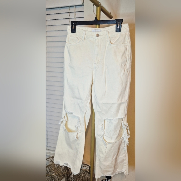 Vervet Denim - Vervet Cream Distressed Jeans